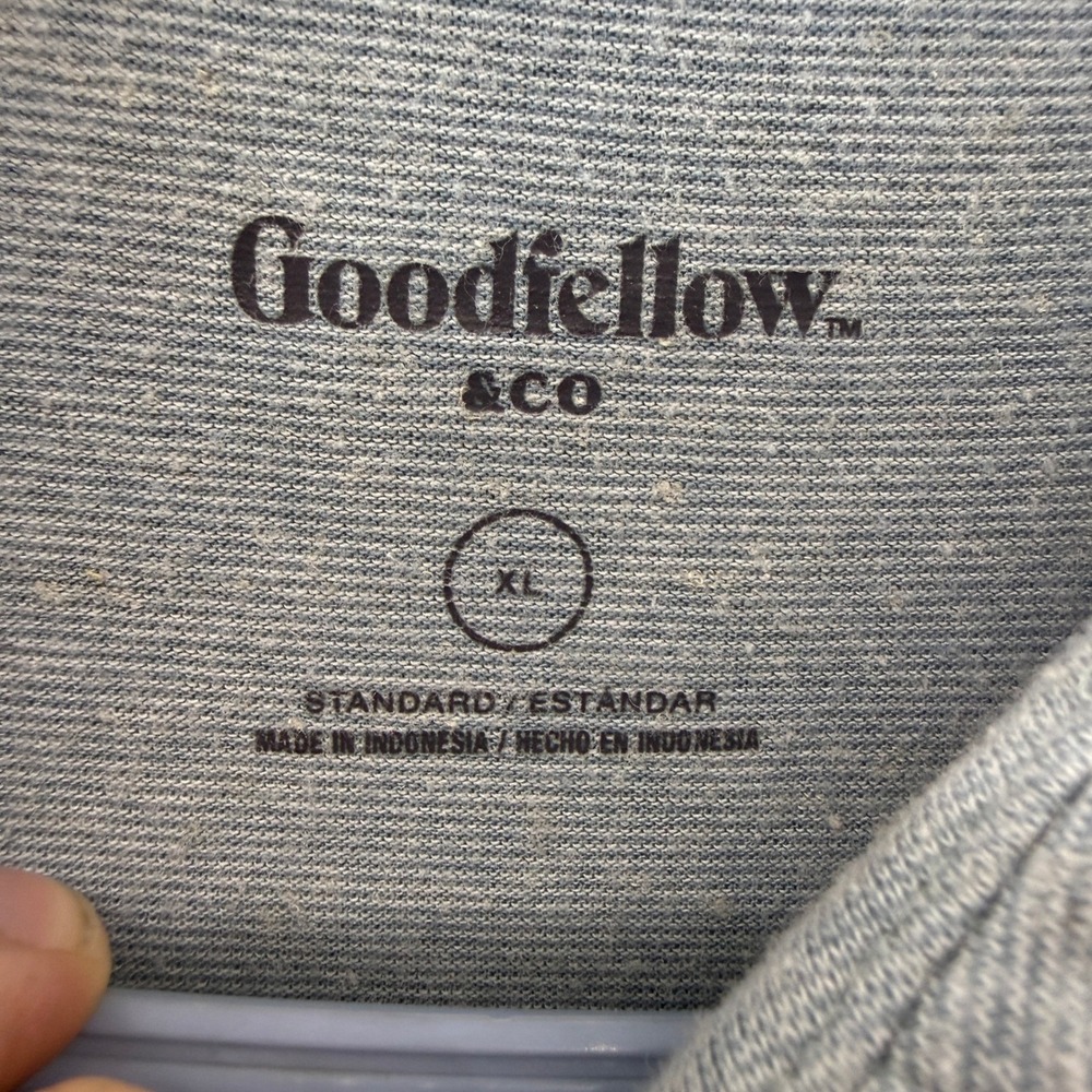 Goodfellow & Co Mens XL Blue Heather Cotton Linen Blend Short Sleeve Polo Shirt - Picture 3 of 8